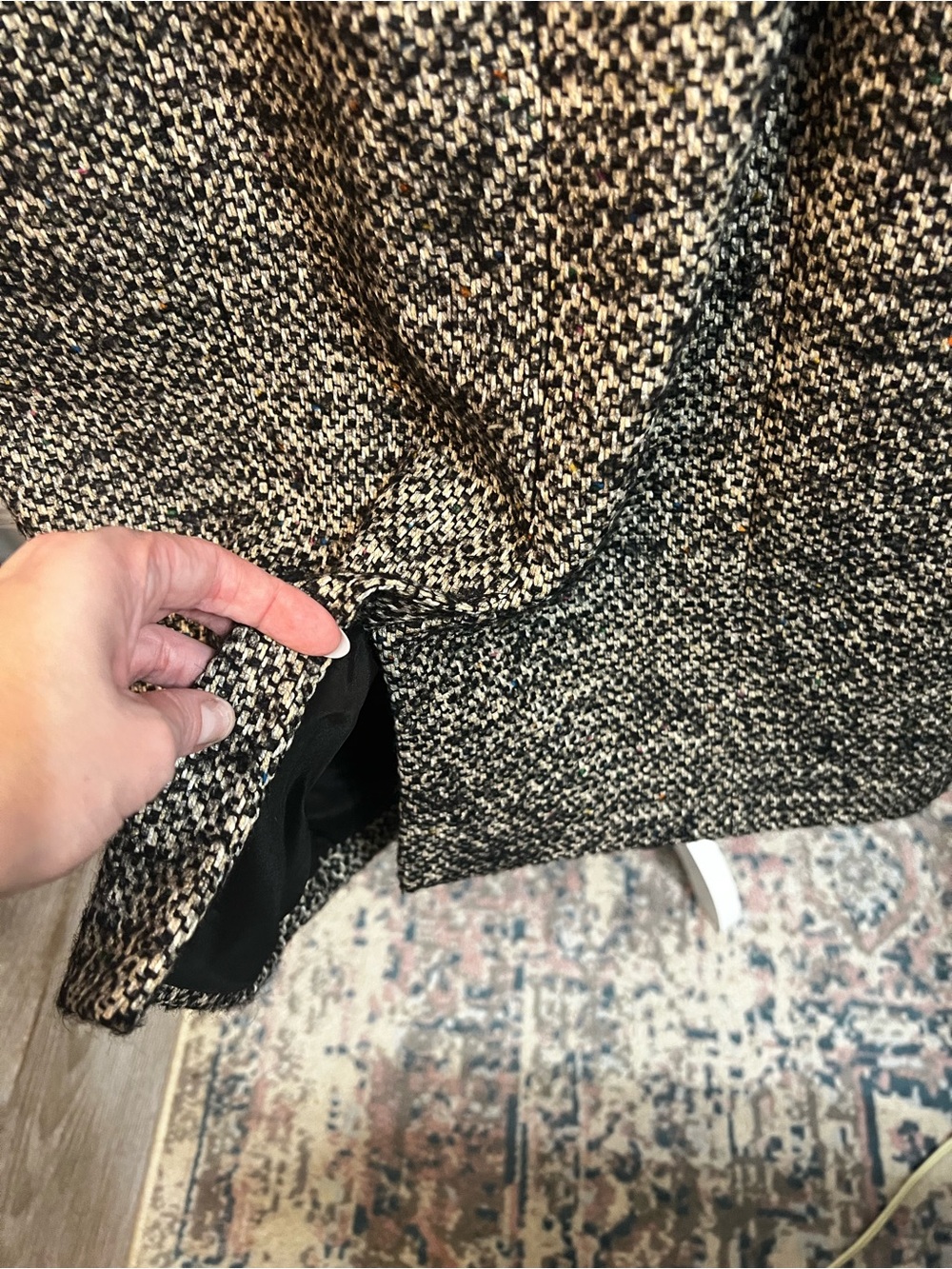 KAREN MILLEN TWEED DRESS I BLACK/ MULTI 8 Medium Wool Blend - Picture 15 of 16